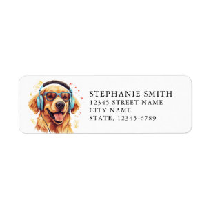 Golden Retriever Return Address Label
