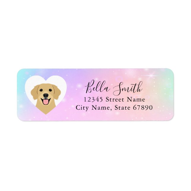 Golden Retriever Return Address Labels (Front)