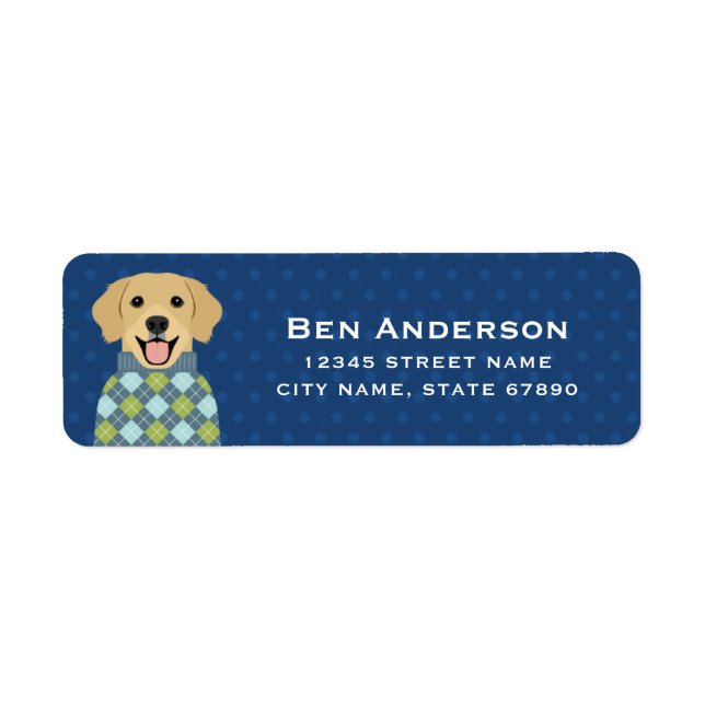 Golden Retriever Return Address Labels (Front)