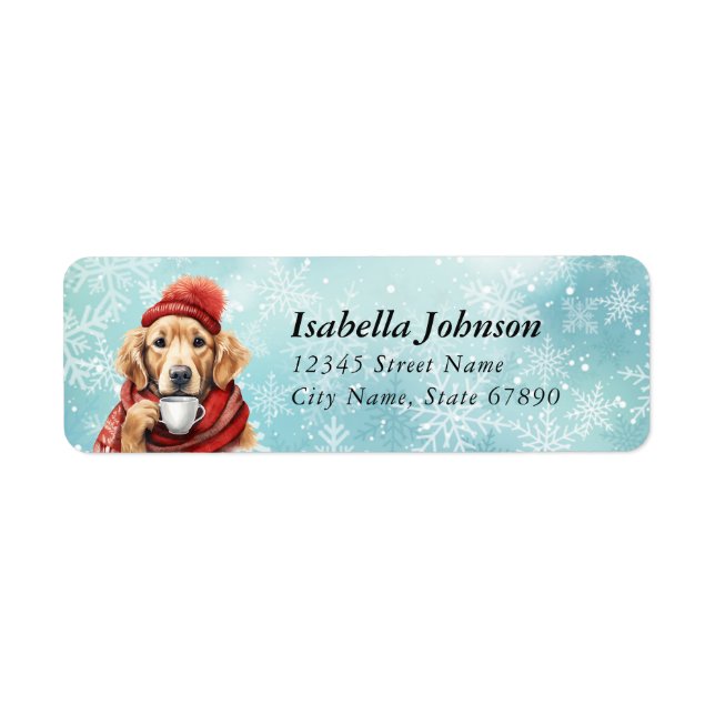 Golden Retriever Return Address Labels (Front)