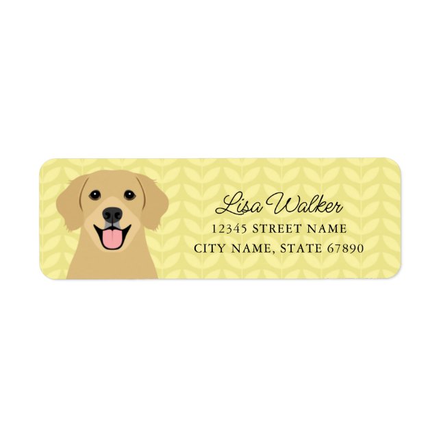 Golden Retriever Return Address Labels (Front)