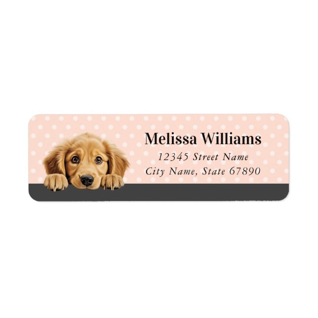 Golden Retriever Return Address Labels (Front)