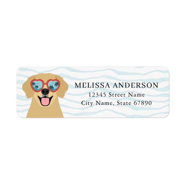 Golden Retriever Return Address Labels (Front)