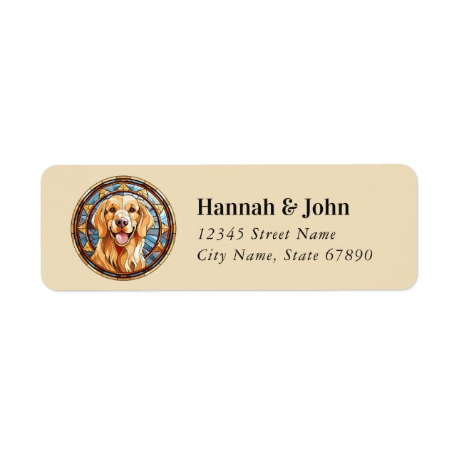Golden Retriever Return Address Labels (Front)