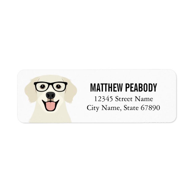 Golden Retriever Return Address Labels (Front)