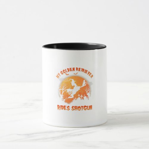 Golden Retriever Rides Shotgun Funny Dog Lover Mug