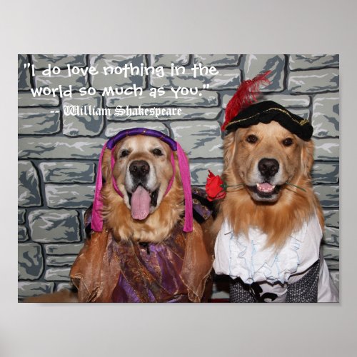 Golden Retriever Romeo and Juliet Poster