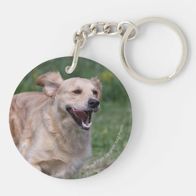 Golden Retriever Running 1 Keychain (Back)