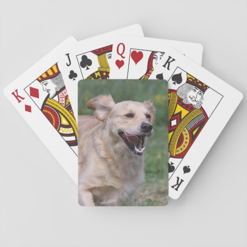 Golden Retriever Running 1 Playing Cards