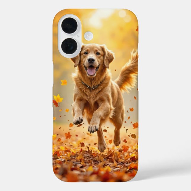 Golden Retriever Running In Autumn Woods Case-Mate iPhone Case (Back)