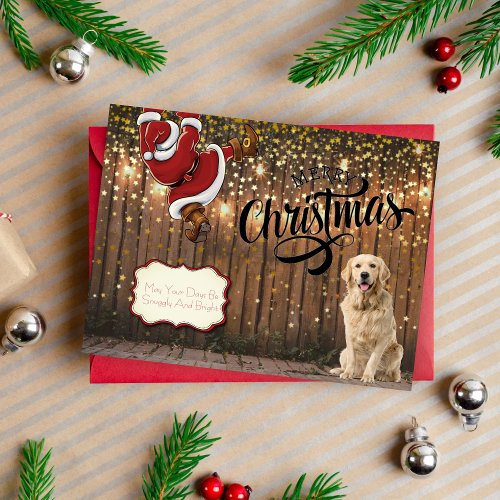 Golden Retriever Santa Christmas Holiday Postcard
