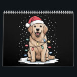 Golden Retriever Santa Christmas Tree Lights Xmas Calendar<br><div class="desc">Golden Retriever Santa Christmas Tree Lights Xmas</div>