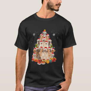 Golden Retriever Santa Christmas Tree Lights Xmas  T-Shirt