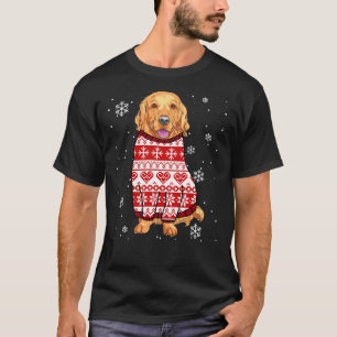 Golden Retriever Santa Christmas Ugly Costumes Xma T-Shirt
