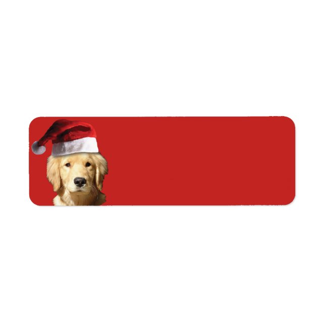 Golden Retriever Santa Claus Label (Front)