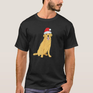 Golden Retriever Santa Hat Christmas Dog Lover Xma T-Shirt
