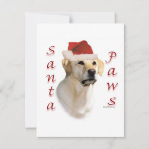 Golden Retriever Santa Paws Flat Holiday Card