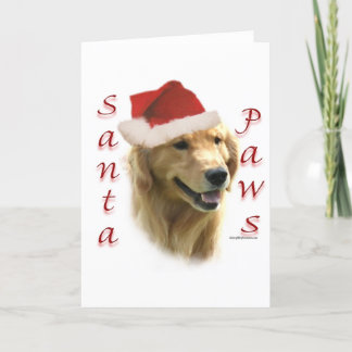 Golden Retriever Santa Paws Holiday Card