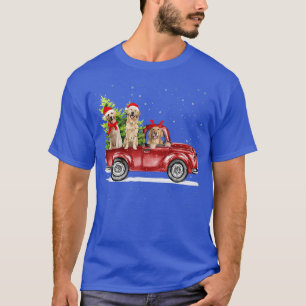 Golden Retriever Santa Red Truck Snow Christmas Tr T-Shirt
