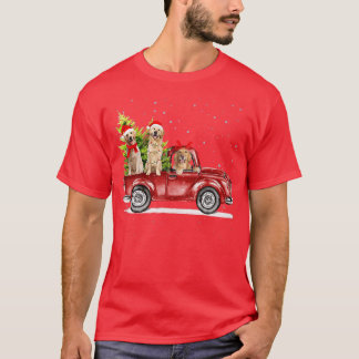 Golden Retriever Santa Red Truck Snow Christmas Tr T-Shirt