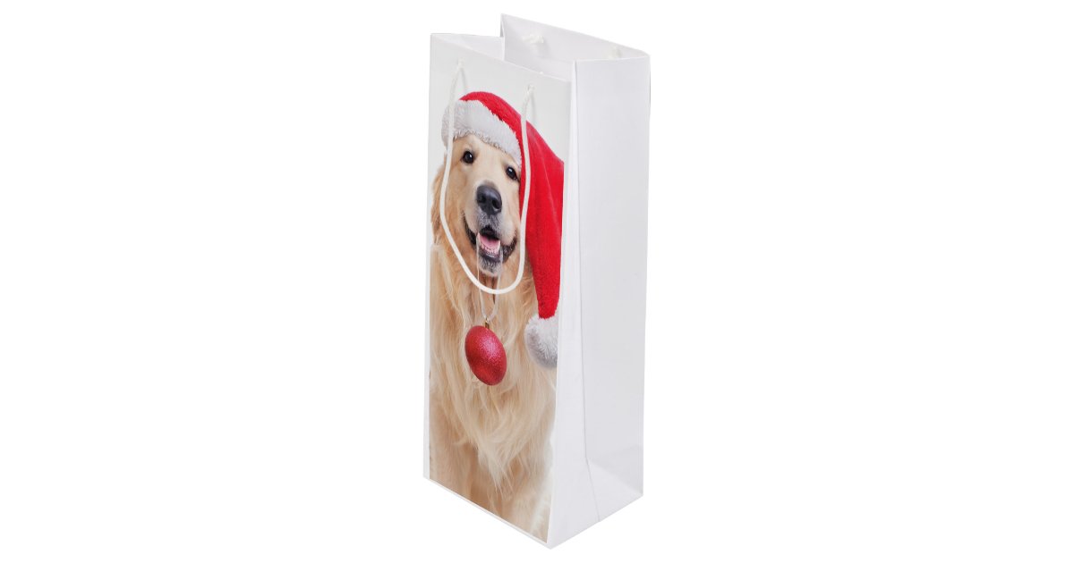 Golden Retriever Puppy Christmas Gift Bag With Tag Glitter 16” X