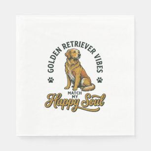 Golden Retriever Shirt Vintage Engraving Dog Lover Napkins