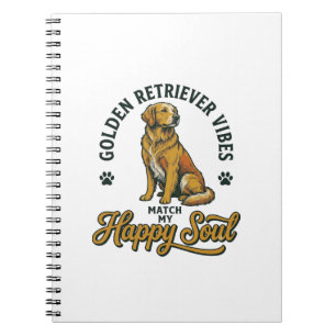 Golden Retriever Shirt Vintage Engraving Dog Lover Notebook