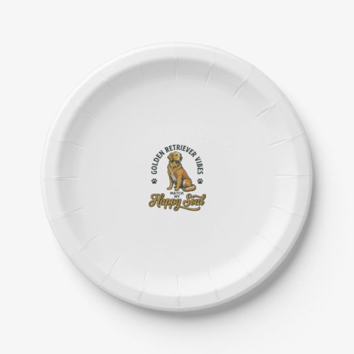 Golden Retriever Shirt Vintage Engraving Dog Lover Paper Plates