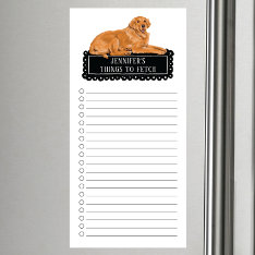 Golden Retriever Shopping List  Magnetic Notepad at Zazzle