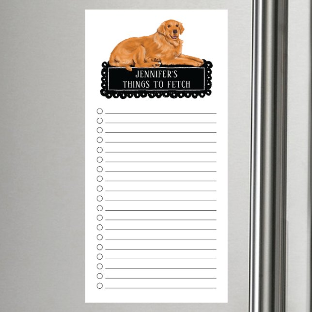 Golden Retriever Shopping List  Magnetic Notepad (Creator Uploaded)