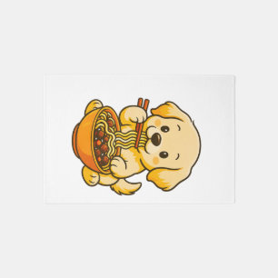 Golden Retriever Showing Off Chopstick Skills Rug
