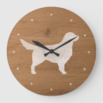 Golden Retriever Silhouette Large Clock by jennsdoodleworld at Zazzle