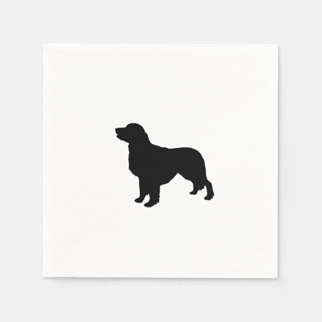 Golden Retriever Silhouette Love Dogs Paper Napkins (Front)
