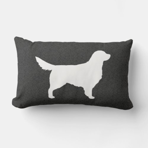 Golden Retriever Silhouette Lumbar Pillow