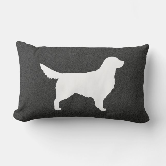 Golden Retriever Silhouette Lumbar Pillow (Front)