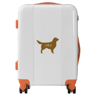 Golden Retriever Silhouette Personalized Luggage