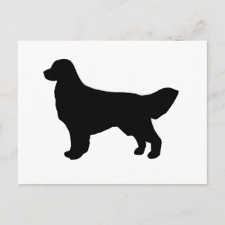 golden retriever silhouette postcard
