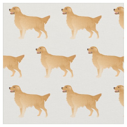 Golden Retriever Silhouette Tiled Fabric