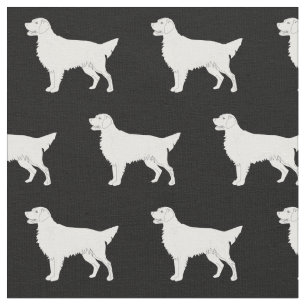 Golden Retriever Silhouette Tiled Fabric