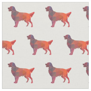 Golden Retriever Silhouette Tiled Fabric
