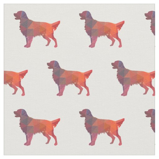 Golden Retriever Silhouette Tiled Fabric