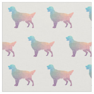 Golden Retriever Silhouette Tiled Fabric