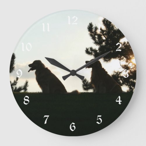 Golden Retriever Silhouette Wall Clock