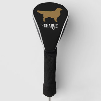 Golden Retriever Silhouette with Custom Name Golf Head Cover
