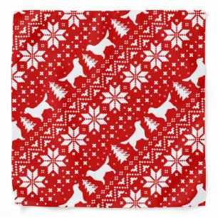Golden Retriever Silhouettes Christmas Pattern Bandana