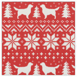 Golden Retriever Silhouettes Dog Christmas Holiday Fabric