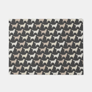 Golden Retriever Silhouettes Pattern Cute Dogs Doormat
