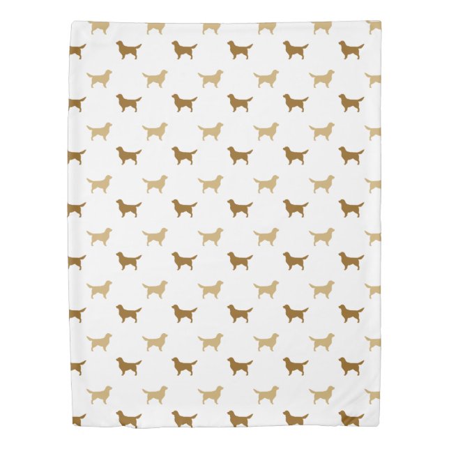 Golden Retriever Silhouettes Pattern Duvet Cover (Front)