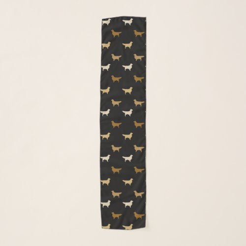 Golden Retriever Silhouettes Pattern Scarf