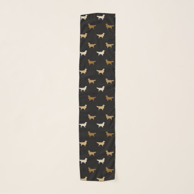 Golden Retriever Silhouettes Pattern Scarf (Front)